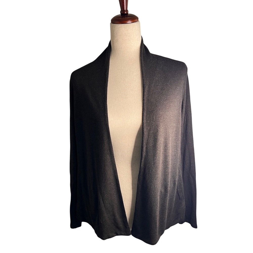 Eileen Fisher Open-Front Chocolate Brown Cardigan Size Small $248 Stretchy